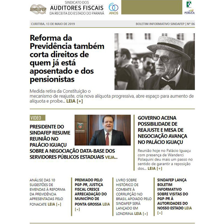 Boletim Informativo - Edição n° 06 - 13/05/2019  	