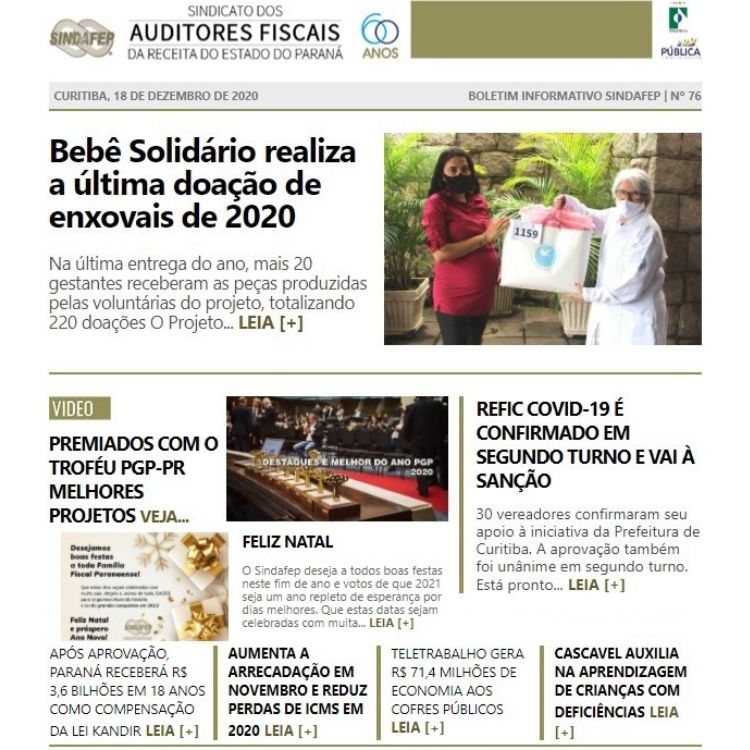 Boletim Informativo - Edição n° 76 - 18/12/2020