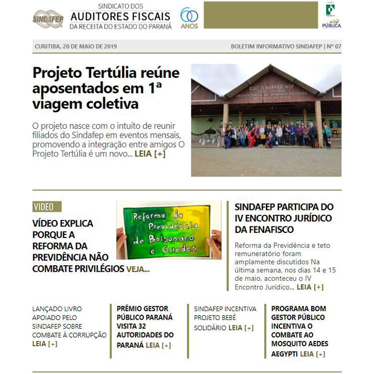 Boletim Informativo - Edição n° 07 - 20/05/2019  	