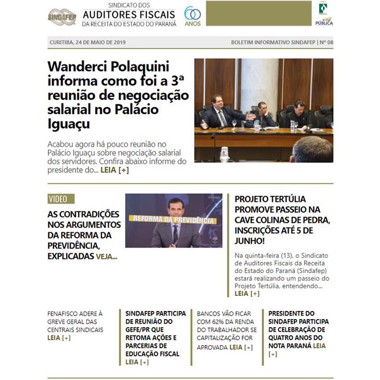 Boletim Informativo - Edição n° 08 - 24/05/2019  	